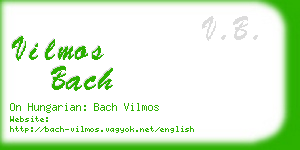 vilmos bach business card
